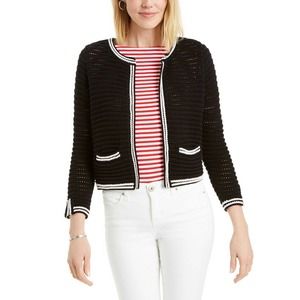 Charter Club Crop Open Front Cardigan Crochet XL (No longer have tags)